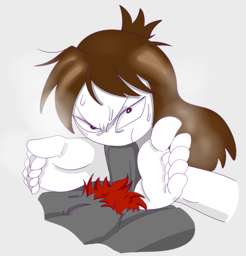 brown_hair duo feet fellatio female jaiden jaiden_animations male oral pdaa penis pubic_hair soles toes youtube youtuber