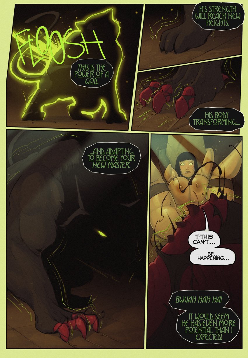 1animal big_breasts comic cuffed devil_hs dialogue feline legend_of_queen_opala loqo:_in_the_shadow_of_anubis_iii_chapter_2 osira panther sebastilion speech_bubble swegabe transformation