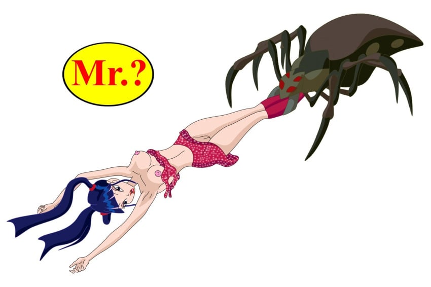 1girls cobolt2 exposed_breasts exposed_pussy female female_focus female_prey giant_spider imminent_death musa no_pubic_hair pussy spider tagme vore winx_club