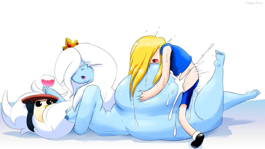 adventure_time alternate_breast_size alternate_version_available ass barefoot big_ass bored bored_sex bottom_heavy busty cartoon_network crown cum cum_inside cumming curvy finn_the_human gunter gunther_(adventure_time) huge_ass hyper ice_queen_(adventure_time) nude nude_female penetration sanka-tetsu sex uninterested