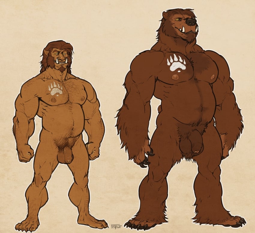 2boys anthro artist_name ball_tuft balls ballsack bear beefy body_fur body_hair brown_fur brown_hair claws facial_hair flaccid_penis foreskin forge_(artist) goatee hairy_male humanoid humanoid_penis intact long_hair_male male male_nipples male_only male_pubic_hair manly masculine mature_male musclegut muscles muscular_male nude_male orc orc_male pecs penis scrotum sideburns smooth_penis tattoo testicles thewielder tusks uncut unretracted_foreskin veiny_penis yellow_eyes