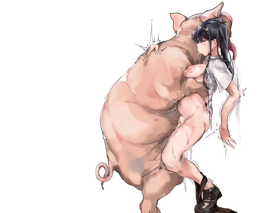 1girls animal_cum belly blush censored cum cum_in_pussy cum_in_uterus cum_inflation cum_inside female female_on_feral feral feral_on_female human_on_feral internal_cumshot internal_view interspecies komi-san_wa_komyushou_desu komi_shouko male mamimi_(artist) open_mouth pantyhose_down penetration penis pig pig_cum sex size_difference standing standing_sex stomach_bulge suid suina sus_(pig) vaginal_penetration zoophilia