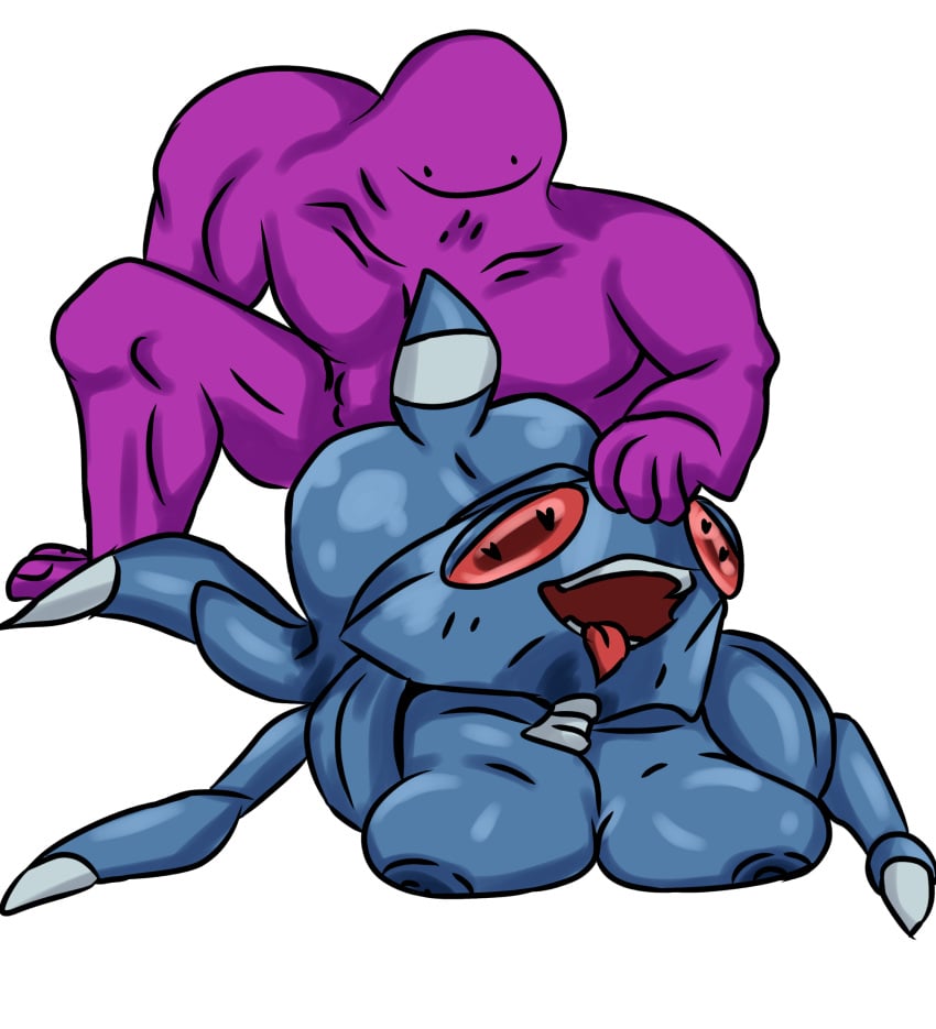 ahe_gao anthro breasts ditto doggy_style genesect muscular_male pokemon pokemon_(species) rape smile