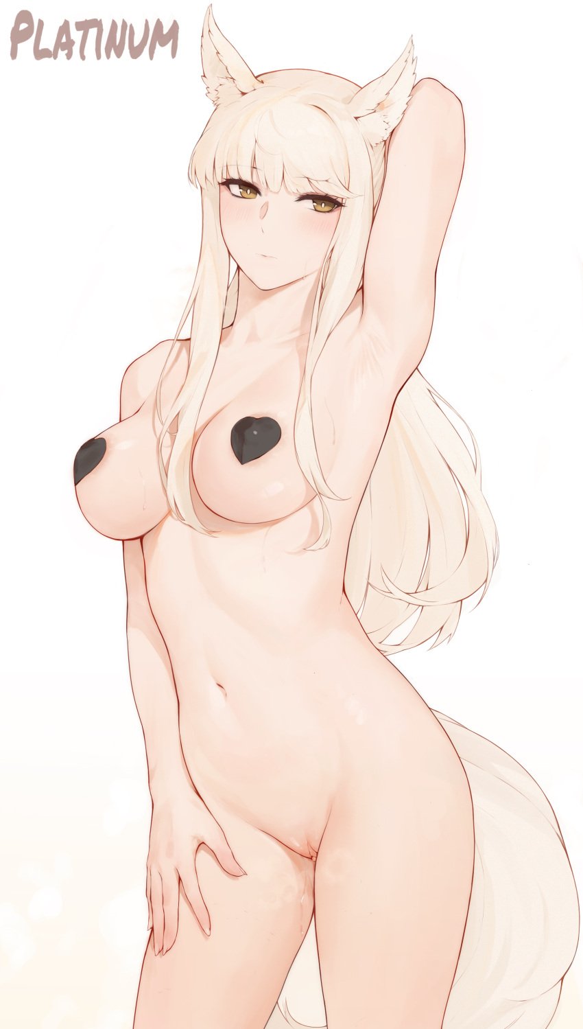 arknights armpits breasts laserflip platinum_(arknights) rosaline