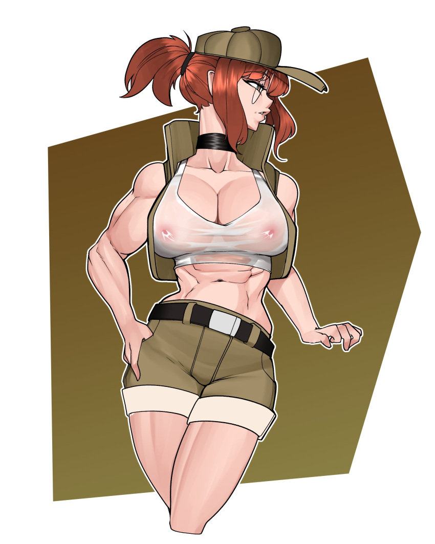 busty cleavage fio_germi glasses metal_slug noodledoodles see-through see-through_clothing tagme