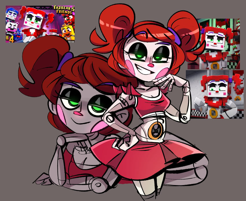 1girls baby_(fnafsl) blush circus_baby circus_baby_(fnaf) circus_baby_(minecraft) clussy dress fazbear_&_friends fazbear_&_friends_(zamination) five_nights_at_freddy's five_nights_at_freddy's:_sister_location fnaf glowing glowing_eyes green_eyes minecraft peargor scottgames sister_location slim slim_waist smug