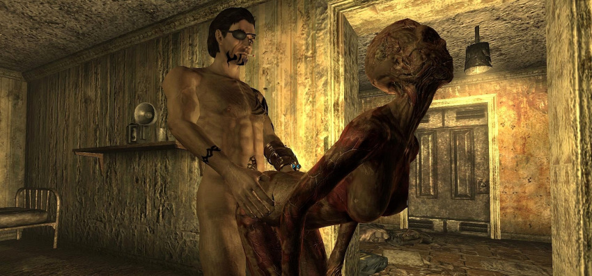 1boy 1girls 3d bethesda_softworks breasts fallout fallout_3 ghoul_(fallout) human lone_wanderer post-human sex straight