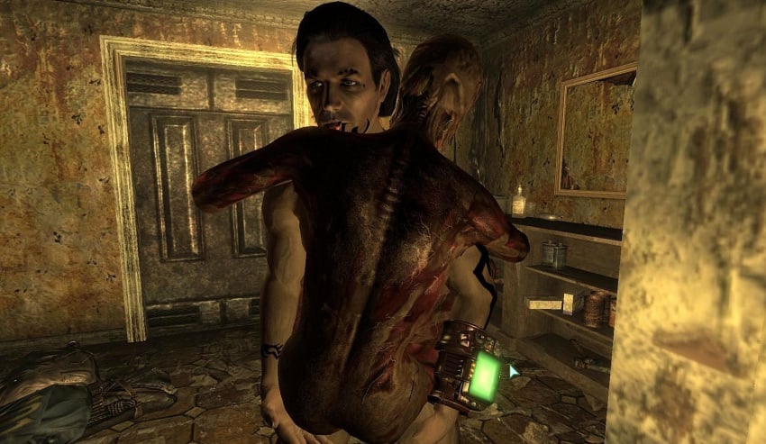 1boy 1girls 3d ass bethesda_softworks fallout fallout_3 ghoul_(fallout) human lone_wanderer post-human sex straight