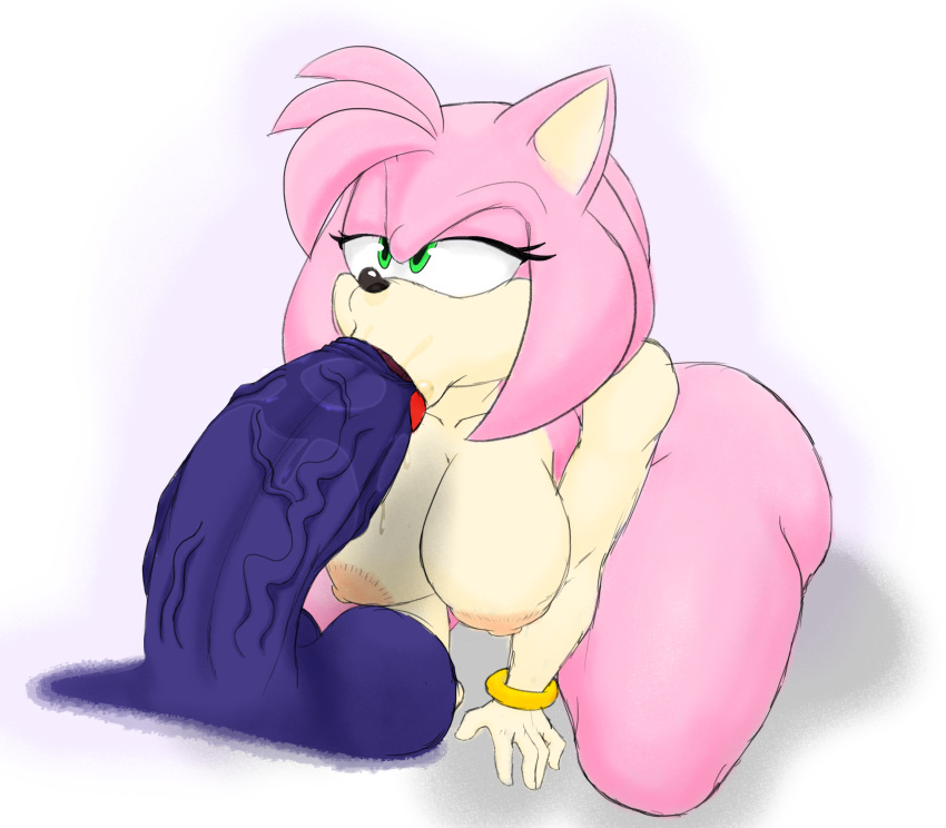 amy_rose anthro big_penis blue_fur colored_sketch eulipotyphlan green_eyes kneeling oral pink_fur sir_cums_a_lot sonic_(series) sonic_the_hedgehog sonic_the_werehog tagme veiny_penis werehog wet_penis