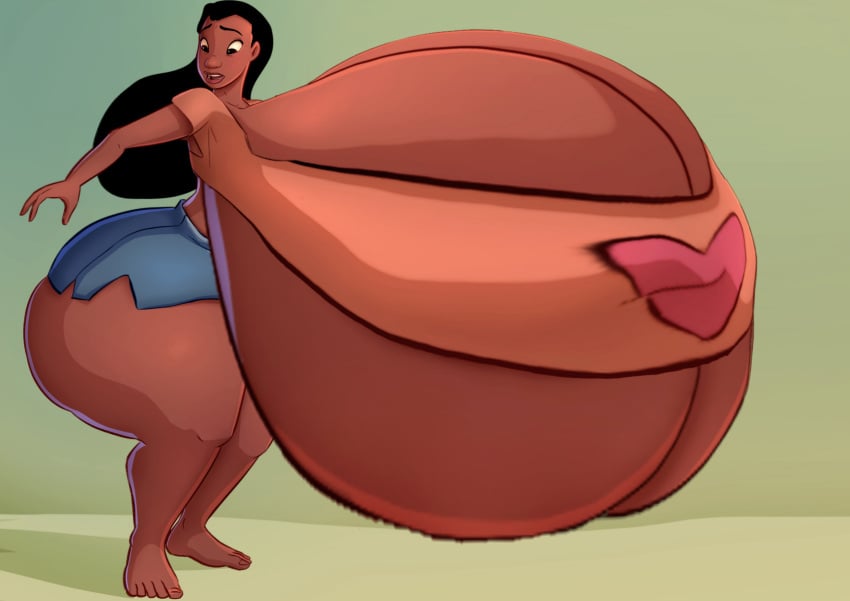 1girls ass_expansion breast_expansion breasts_bigger_than_body breasts_bigger_than_head cleavage dark-skinned_female dark_skin disney edit emmabrave female female_only gigantic_breasts huge_ass hyper hyper_ass hyper_breasts lilo_and_stitch looking_at_ass looking_at_butt massive_breasts nani_pelekai sequence solo thick_thighs underboob