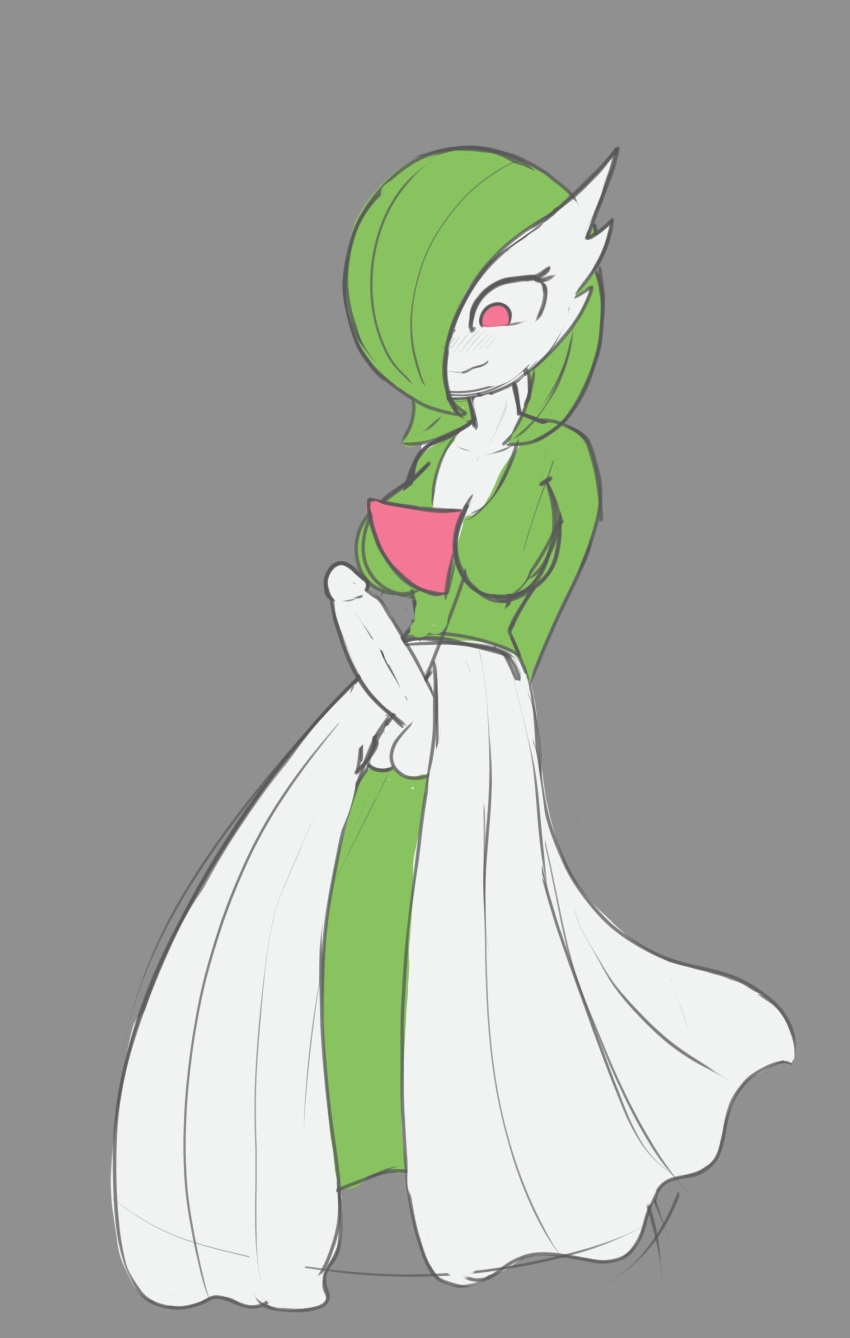 1futa balls blush breasts flbl furry futa_gardevoir futa_only futanari gardevoir humanoid humanoid_penis large_penis nintendo penis pokémon_(species) pokemon pokemon_(species) pokemon_rse sketch solo standing