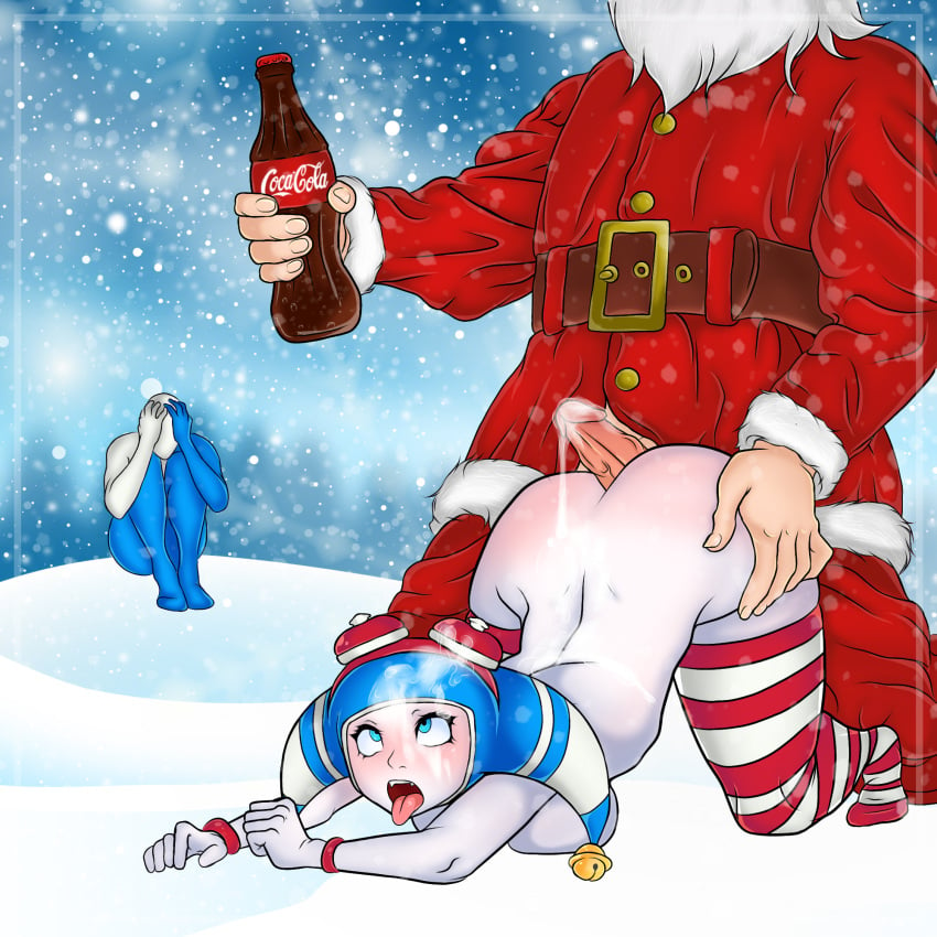 alternate_version_available big_ass big_thighs blue_eyes christmas coca-cola coke coke-bottle_glasses cum_in_ass cum_on_body cum_on_face cum_outside doggy_style elf faceless_male fat_man female goldennthorn hat larger_male mery mery_(pepsi) mery_(wiwichu) netorare nude_female penetration pepsi pepsi_chan pepsiman pepsiwoman pleasure_face santa_claus sex_slave stockings thighhighs thighs white_skin wiwichus