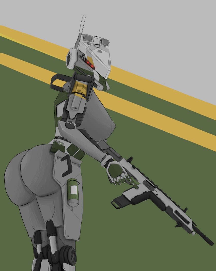 d34h gun presenting_hindquarters robot robot_girl spectre_(titanfall) titanfall weapon