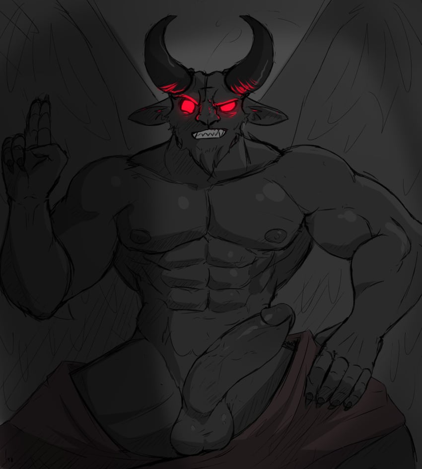 1boy anthro big_penis demon devil gay humanoid_penis male male_only muscular muscular_male penis satan_(the_binding_of_isaac) showing_off tagme the_binding_of_isaac