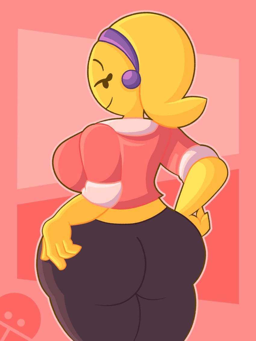 anthro ass big_ass clothing curvaceous curvy emoji emoji_(race) emoji_milf emojifam_(sssir8) female humanoid joy milf mob_face presenting presenting_hindquarters slobbyslapper sssir sssir8