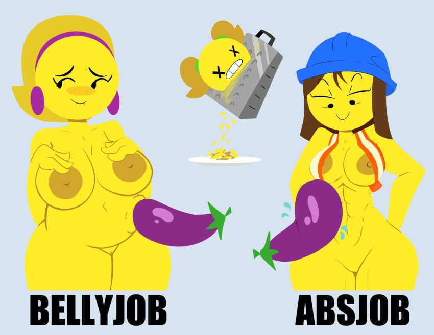 abjob abs anthro bellyjob big_breasts breasts character_request cheese_grater clothing curvaceous curvy emoji emoji_(race) emoji_bitch emoji_milf emojifam_(sssir8) female female_only fit_female gag humanoid milf mob_face mother no_outlines slobbyslapper sssir sssir8 tummy vaz0v yellow_body