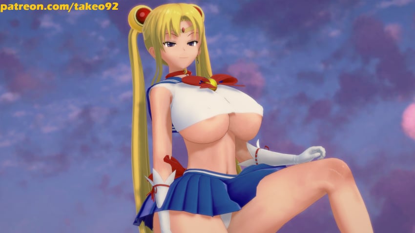 1girls 3d big_ass big_breasts bishoujo_senshi_sailor_moon blonde_hair blue_eyes choker clothed clothing crop_top curvaceous curvy diadem erect_nipples erect_nipples_under_clothes female female_focus female_only gloves half-closed_eyes hand_on_leg hourglass_figure huge_ass huge_breasts kneeling koikatsu large_ass large_breasts long_hair looking_at_viewer miniskirt no_bra patreon pinup pinup_pose revealing_clothes ribbon sailor_moon sailor_senshi_uniform sailor_uniform seifuku skirt sky smile smug solo solo_female takeo92 text thick_thighs tight_clothing twintails underboob upskirt usagi_tsukino white_panties wide_hips