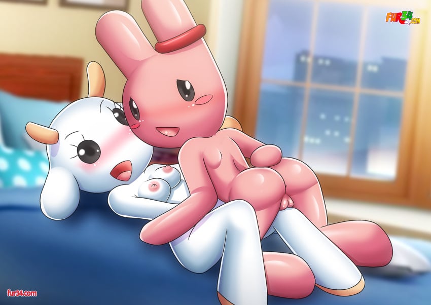 2girls anus ass bbmbbf blush breasts bunny_maloney bunny_maloney_(character) charlotte_(bunny_maloney) female female_only fur34 furry looking_at_viewer nude open_mouth palcomix pussy tongue yuri