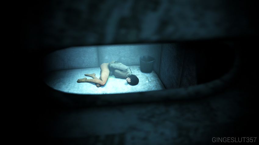 1girls 3d absurdres asylum bare_legs barefoot black_hair bondage bottomless bottomless_female breasts clothing comic dead_by_daylight doctor drool empty_eyes feet female femsub feng_min legs lying lying_on_side on_side open_mouth padded_cell peeing peeing_self short_hair source_filmmaker straitjacket tagme tech_control text thighs toes urinating urinating_female urination urine urine_pool western xxxgingeslut357xxx