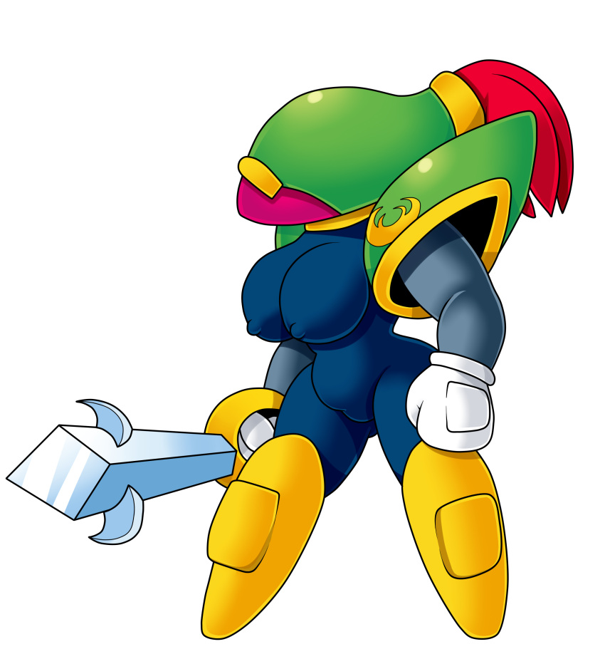 2018 armor blade_knight blue_body breasts featureless_crotch female female_focus female_only gloves helmet kirby_(series) kirby_and_the_forgotten_land kirby_star_allies kirby_super_star nintendo nipples pauldrons rule_63 standing sword transparent_background yoshimister