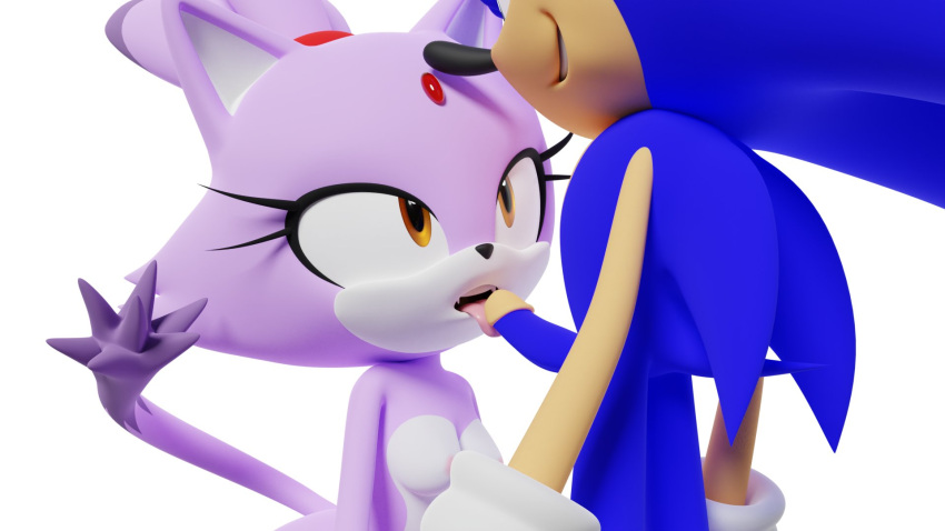 1boy 1girls 3d blaze_the_cat blue_fur cat_ears cat_tail catgirl fellatio female furry ganondork hedgehog licking licking_penis male penilingus penis purple_fur sonic_(series) sonic_the_hedgehog sonic_the_hedgehog_(series) tongue tongue_out yellow_eyes