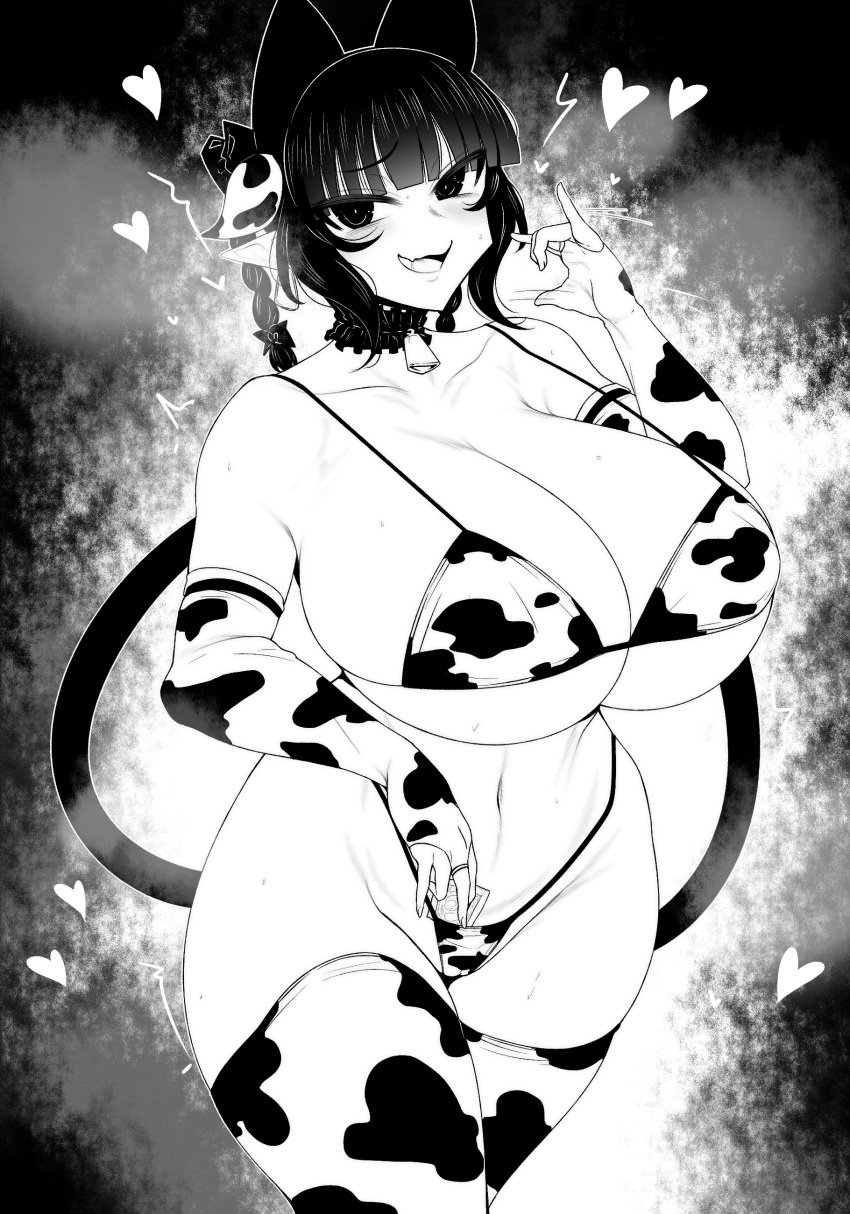 catgirl cow_print ginku_mh haseru_(ginku_mh) large_breasts rin_kaenbyou tagme touhou