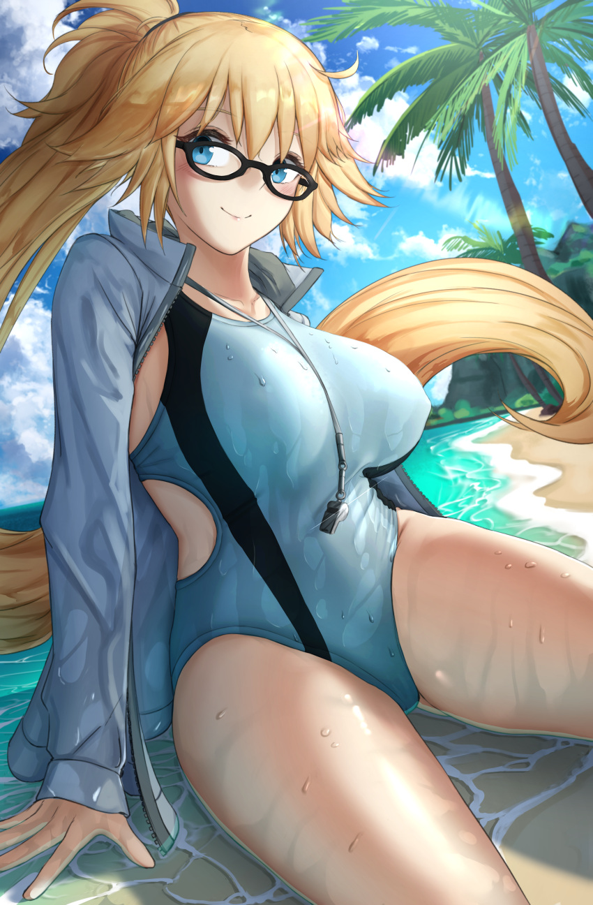 1girls big_breasts breasts fate/grand_order fate_(series) ippers jeanne_d'arc_(fate) jeanne_d'arc_(fate)_(all) jeanne_d'arc_(swimsuit_archer) solo