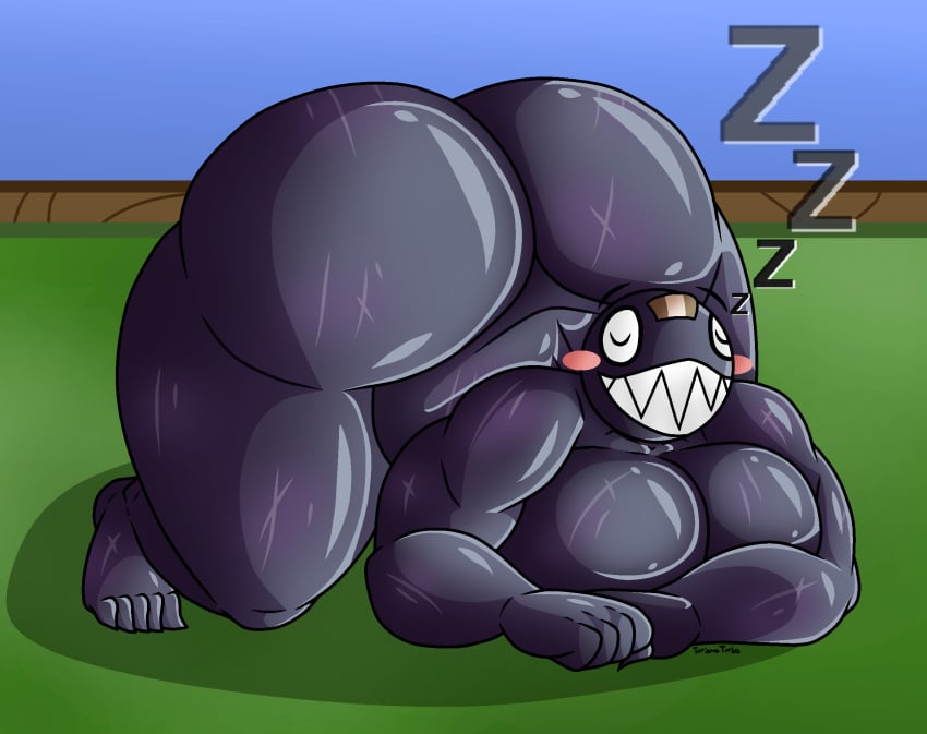 5_fingers 5_toes anthro ass ass_focus ass_up barefoot big_ass big_breasts big_butt black_body blush breasts butt butt_focus chain_chomp chompy_(turismoturbo) closed_eyes curvy_figure digital_media_(artwork) female female_only fingers hi_res huge_ass huge_butt humanoid mario_(series) nintendo not_furry nude sharp_teeth sleeping smile sound_effects super_mario_bros. teeth thick_thighs toes turismoturbo video_games voluptuous zzz