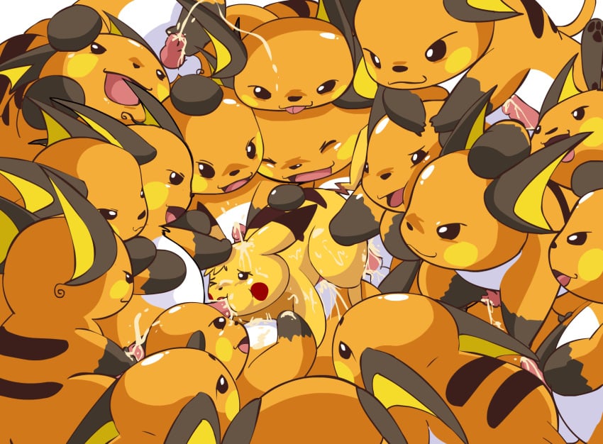 buggery color cum drgnalexia fellatio fur gangbang interspecies male male_only multiple_males nintendo nude oral penis pikachu pokemon pokemon_(species) raichu sex yaoi