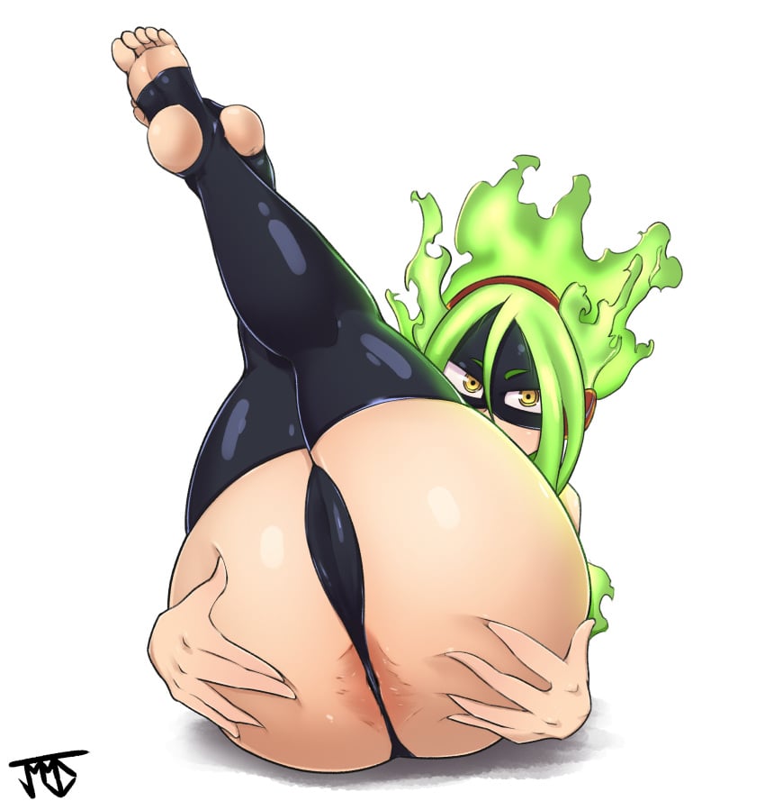 1girls anus ass ass_focus big_ass big_butt burnin_(my_hero_academia) eye_contact female female_only flame_hair green_hair high_resolution jmvmaa kamiji_moe large_ass looking_at_viewer mask moe_kamiji my_hero_academia open_toe_and_heel_compression_stockings presenting presenting_anus presenting_hindquarters solo solo_female spread_anus spread_ass stirrup_legwear stirrup_socks thick_thighs thighhighs yellow_eyes