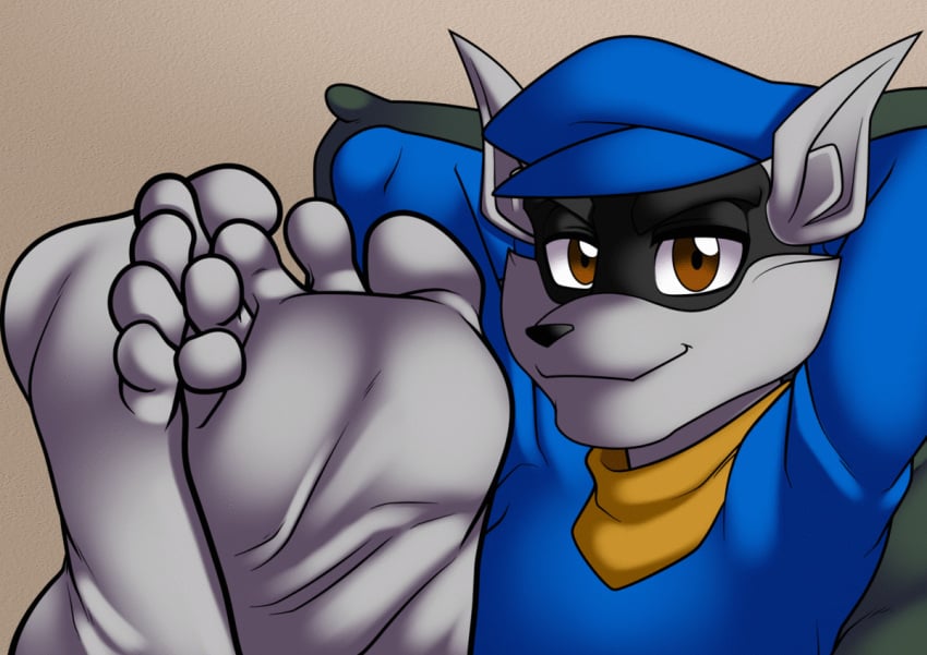 5_toes animated cyborg-steve darkshiner8 foot_fetish foot_focus furry humanoid_feet male_only sly_cooper sly_cooper_(series) smooth_fur tagme