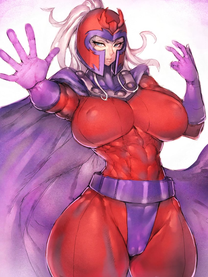 1girls abs big_breasts blue_eyes breasts cameltoe cape eyelashes female female_focus female_only fumio_(rsqkr) gloves helmet huge_breasts leotard looking_at_viewer magneto marvel mature mature_female mature_woman milf mother muscles muscular muscular_female nipple_bulge rule_63 simple_background skin_tight solo solo_female solo_focus supervillain thick thick_thighs thighs toned toned_female toned_stomach visible_nipples white_hair wide_hips x-men