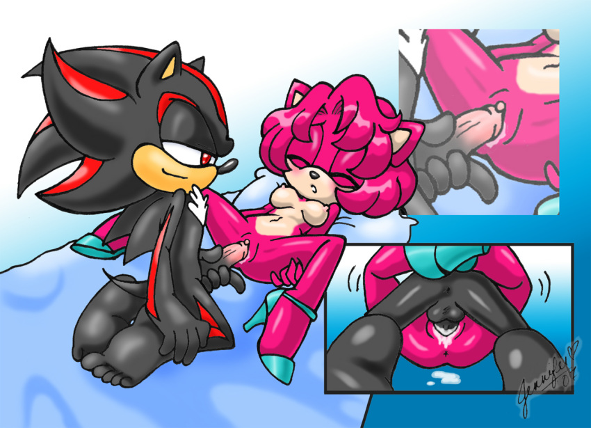 2007 anus bed big_penis chibi-jen-hen jade_the_cat penis pussy_juice romantic shadow_the_hedgehog sonic_(series) vaginal_penetration