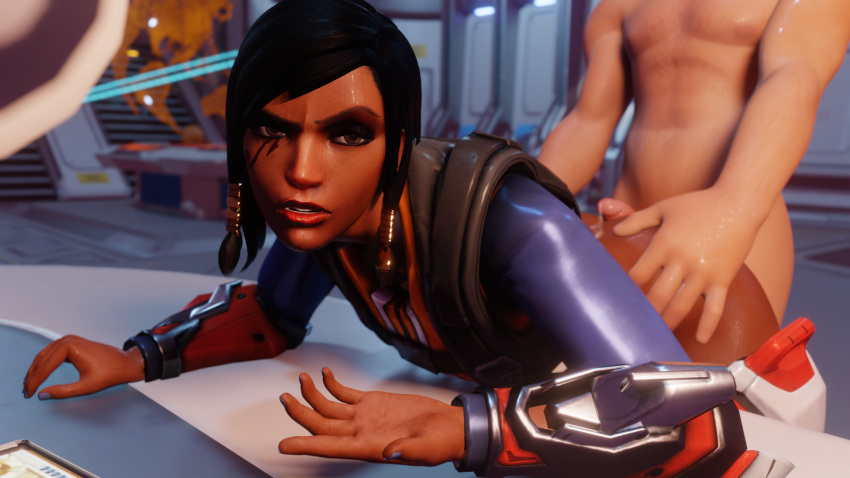 1boy 1girls 1male 3d blizzard_entertainment clothed_female clothed_female_nude_male cum cum_on_ass dropship kinktrash nude_male overwatch overwatch_2 pharah