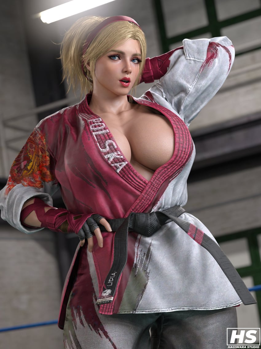 1girls 3d ass big_ass big_breasts blonde_hair breasts female female_only hagiwara_studio headband hi_res high_resolution highres lidia_sobieska namco ponytail prime_minister solo tagme tekken tekken_8 thick_thighs