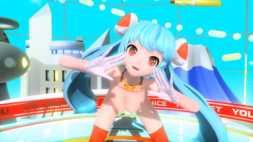 1girls 3d animated big_breasts bouncing_breasts dancing female_focus female_only hatsune_miku nude nutsuki_suu project_diva twintails