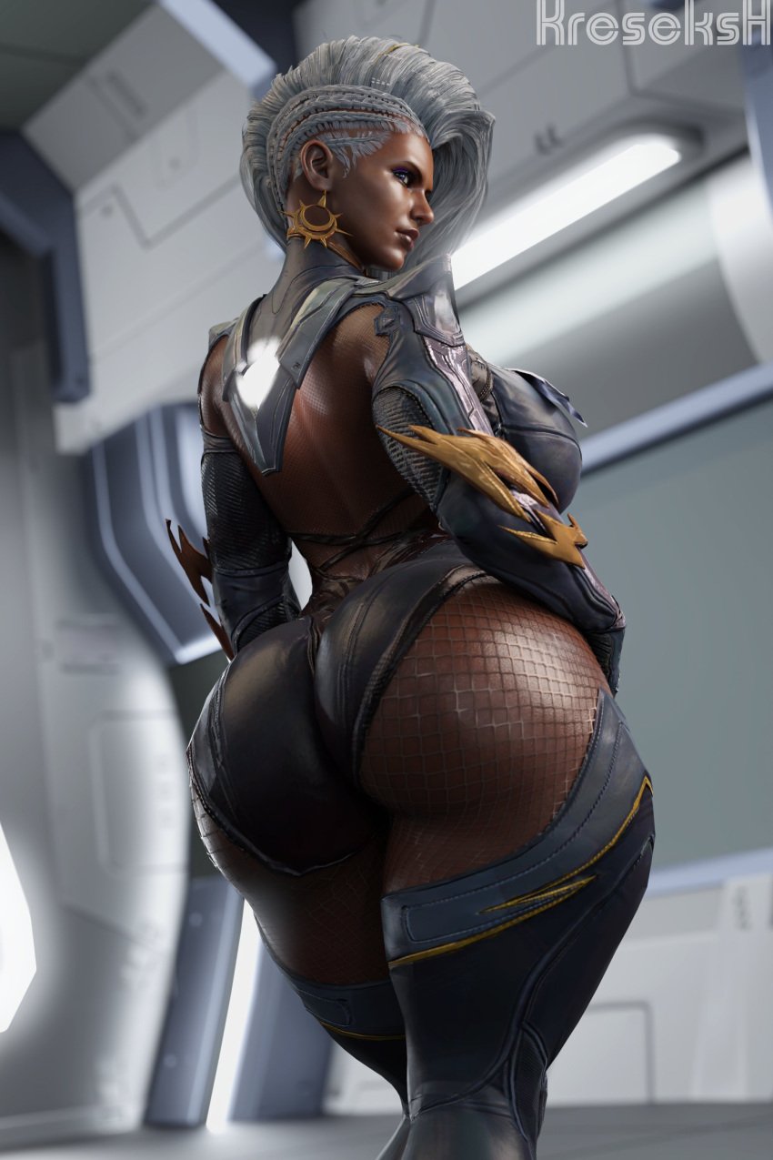 1girls big_ass big_breasts bubble_ass bubble_butt dark-skinned_female dark_skin dat_ass huge_ass kreseks marvel marvel_rivals storm_(x-men) tagme white_hair x-men