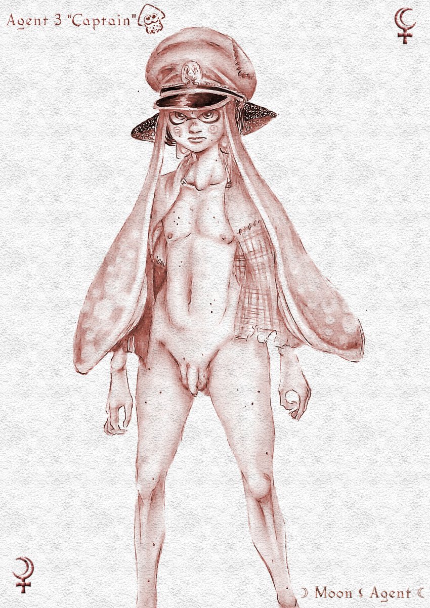 1boy agent_3_(splatoon) androgynous beauty_mark blush cap cloak emotionless femboy flaccid flat_belly flat_chest genitals hairless hairless_balls hairless_penis hat humanoid ibispaintx inkling_boy light-skinned_male long_hair looking_at_viewer male male_only naked navel nipples nonchalant nude original original_character pale_skin pen_(artwork) pencil_(artwork) penis shaded simple_background small_penis smaller_male splatoon splatoon_(series) splatoon_2 splatoon_3 standing testicles thick_penis thick_thighs traditional_media_(artwork) watermark wide_hips