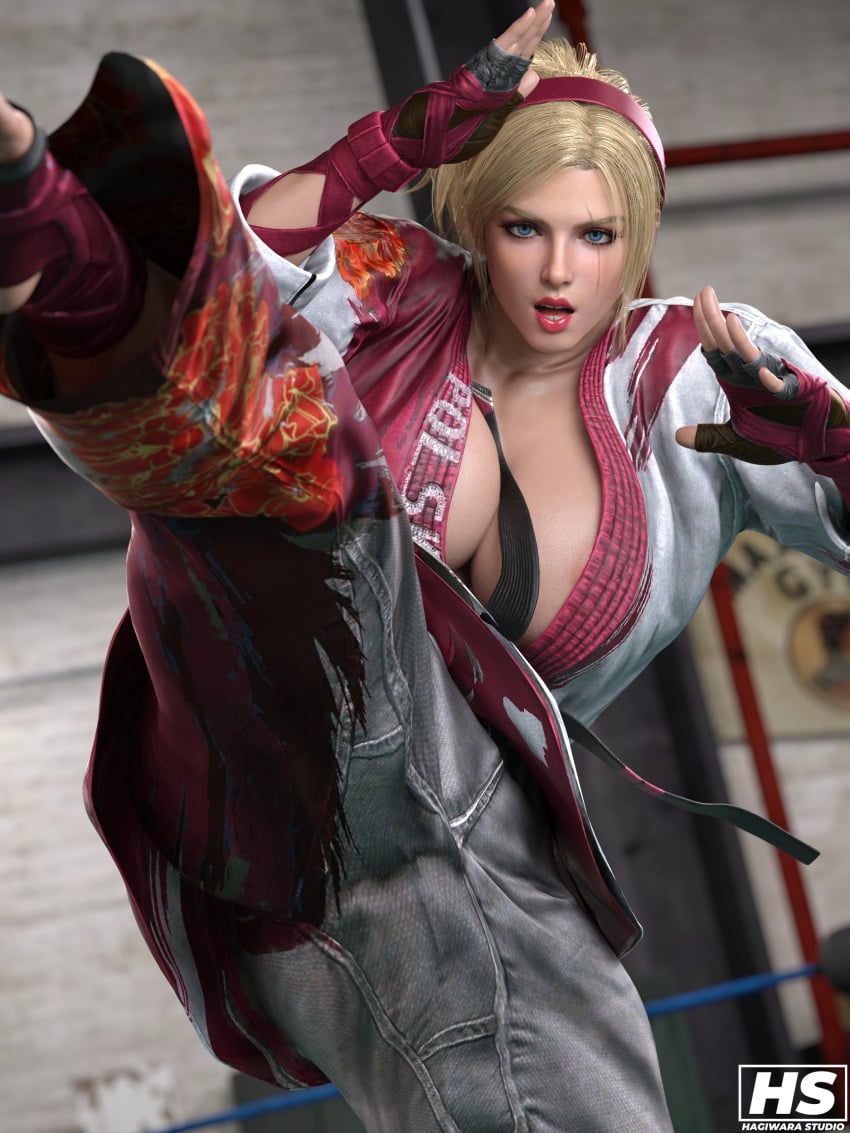 1girls 3d ass big_ass big_breasts blonde_hair breasts female female_only hagiwara_studio headband hi_res high_resolution highres lidia_sobieska namco ponytail prime_minister solo tagme tekken tekken_8 thick_thighs