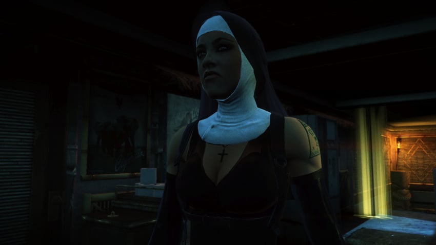 3d bodysuit edit female hitman hitman_absolution io-interactive jennifer_anne_paxton latex latex_nun nun nun&amp;#039;s_habit nun_outfit screenshot screenshot_edit the_saints_(hitman_absolution) video_games