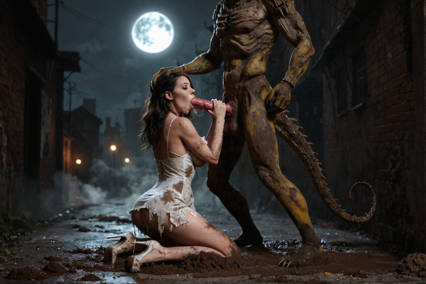 1boy 1girls ai_generated female_human female_human/male_feral female_human/male_monster feral_on_female feral_on_human full_moon interspecies interspecies_sex male_feral male_feral/female_human male_monster monster monster_on_female monster_on_human monster_penetrating noone3d petite slim slim_waist