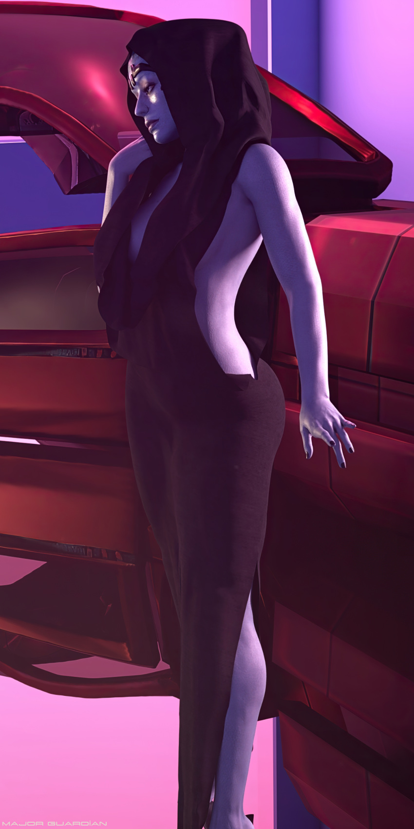 1girls 3d asari blue_skin dress female female_only major_guardian mass_effect samara solo