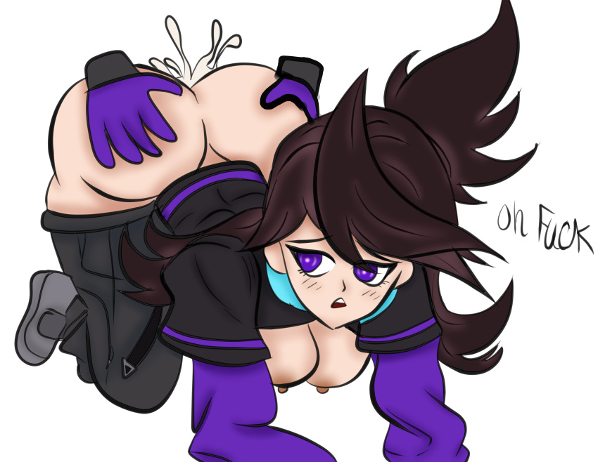 1girls ass ass_grab ass_up breadreaper breasts clothed cum cum_inside doggy_style from_behind jaiden jaiden_(vtuber) jaiden_animations jaidenanimations lewdwigvondrake looking_back pants_down shy virtual_youtuber youtube youtuber