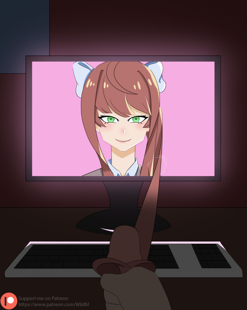 doki_doki_literature_club hair_fetish hair_grab haircut hairjob male_pov monika_(doki_doki_literature_club) pov unseen_male_face wildhl