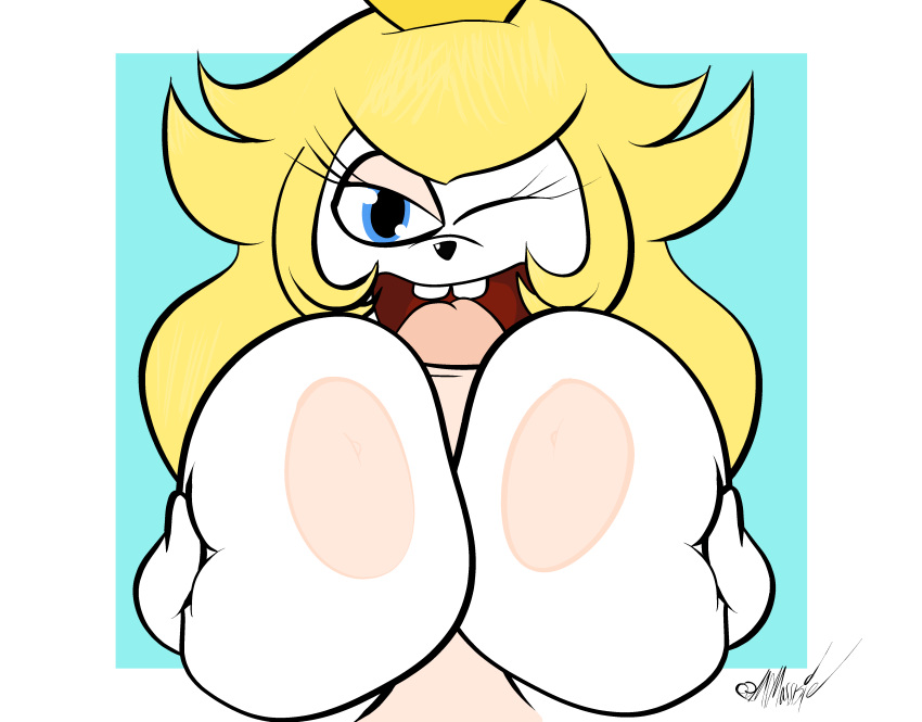 big_breasts breast_play breasts crossover duo female first_person_view furry genitals huge_breasts male male/female mario_(series) mario_+_rabbids mario_+_rabbids:_kingdom_battle mrmasskie one_eye_closed paizuri penis rabbid rabbid_peach raving_rabbids sex video_games