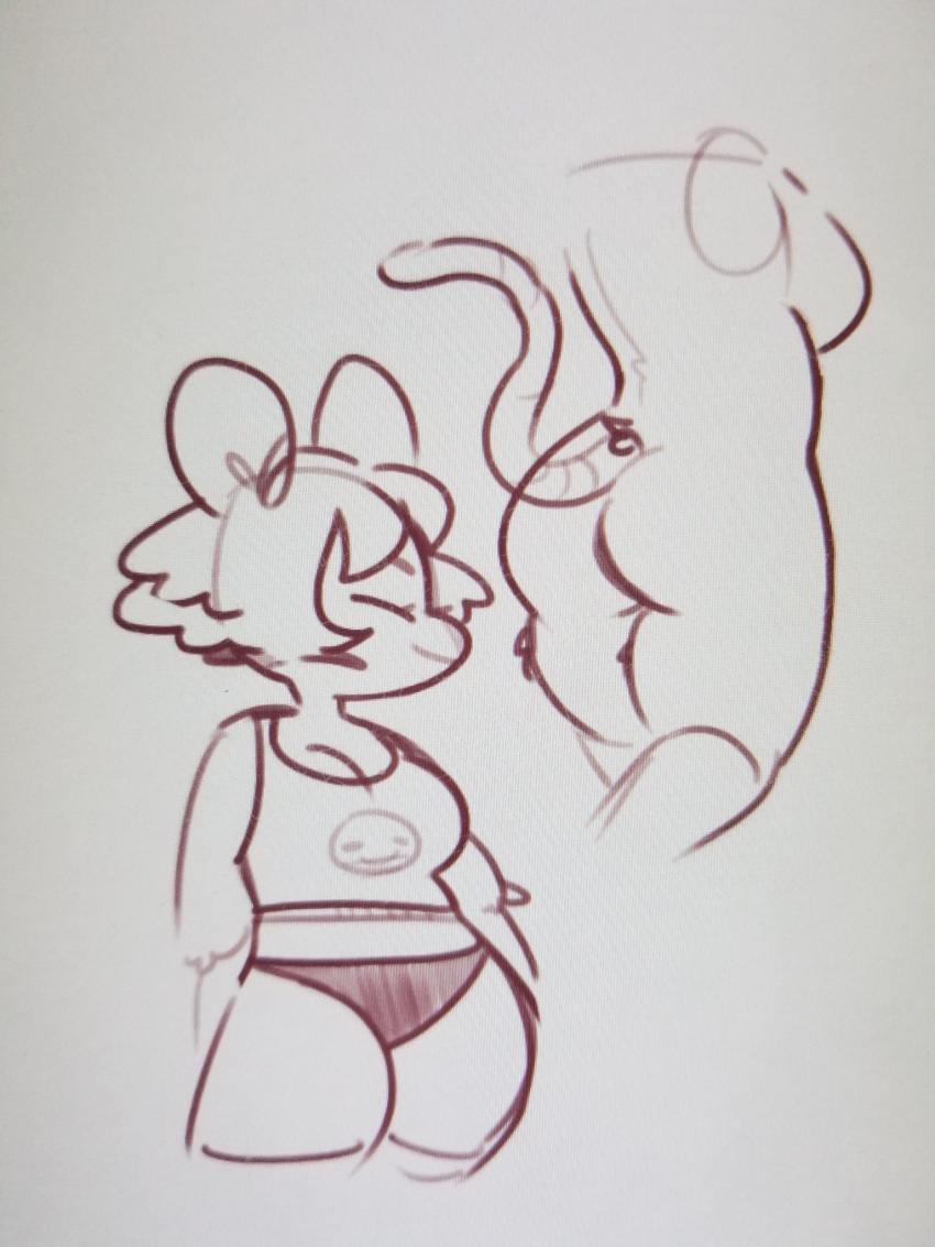 anthro ass fur mouse sinsumii smiling thick_thighs