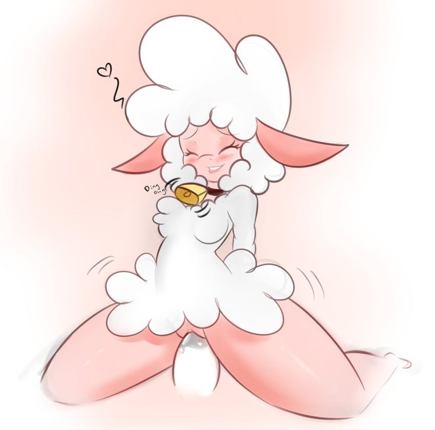 anthro bell biting_lip excited female fluffy heart leggy_lamb looking_pleasured vaginal_penetration zyleyz