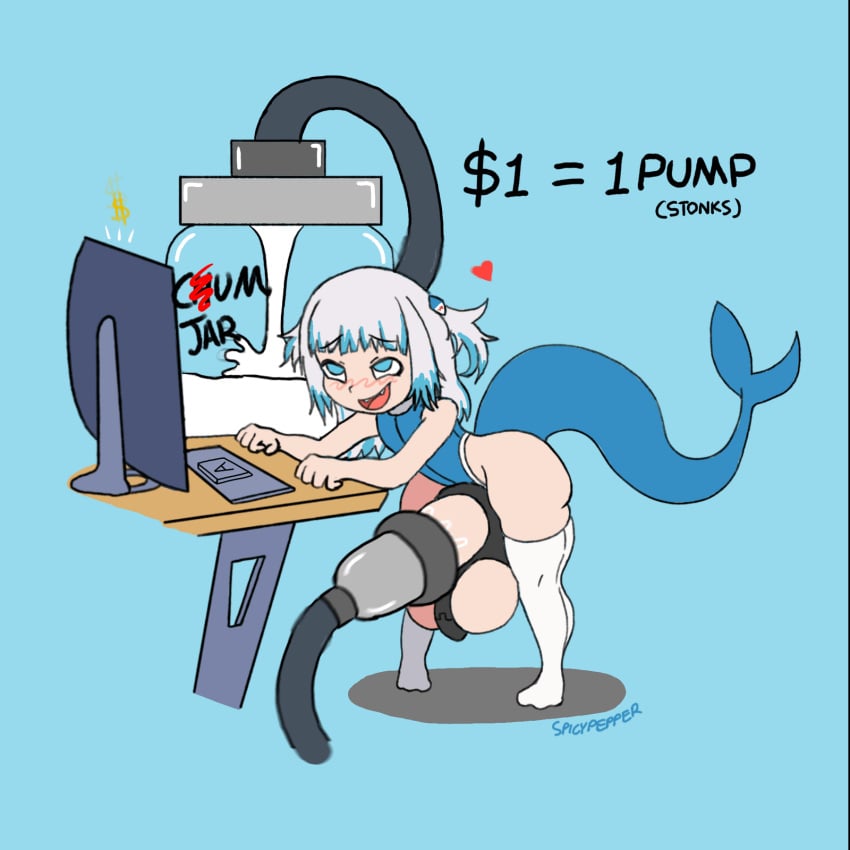 1futa 2d 2d_animation a_(gawr_gura) animated balls bent_over bigumbuttis blue_eyes blue_tail computer cum cum_jar desktop ejaculation electronics futa_only futanari gawr_gura hololive hololive_english huge_balls huge_cock infinite_cum keyboard large_penis light-skinned_futanari light_skin milking milking_machine monitor orgasm penis penis_milking shortstack small_but_hung solo spicypepper streaming testicles thick_thighs thighhighs virtual_youtuber white_hair wide_hips