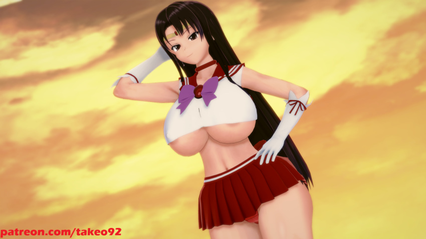 1girls 3d big_ass big_breasts bishoujo_senshi_sailor_moon black_hair choker clothing clouds crop_top curvaceous curvy diadem erect_nipples erect_nipples_under_clothes evening female female_focus female_only gloves hand_on_hip hands_behind_head hourglass_figure huge_ass huge_breasts koikatsu large_ass large_breasts long_hair looking_at_viewer miniskirt nipples_visible_through_clothing panties patreon pinup pinup_pose rei_hino revealing_clothes ribbon sailor_mars sailor_senshi_uniform sailor_uniform seifuku skirt sky smile solo standing sunset takeo92 text thick_thighs tight_clothing underboob upskirt very_long_hair wide_hips