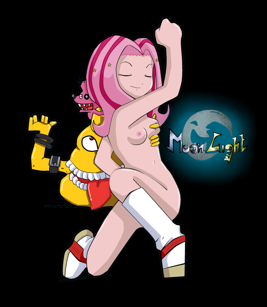 breasts chumon closed_eyes color digimon digiphilia female hair human interspecies mimi_tachikawa nipples nude pink_hair silvermoonlight size_difference sukamon